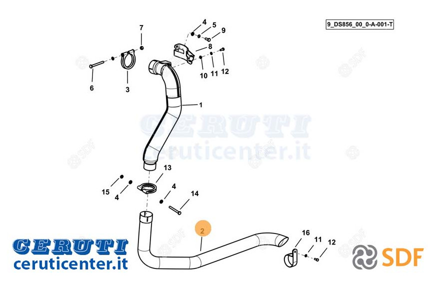 Exhaust pipe - Original SDF - 0.027.6244.0