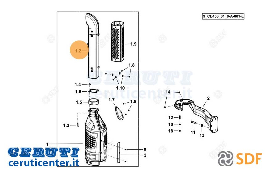 Exhaust pipe - Original SDF - 0.027.8381.3