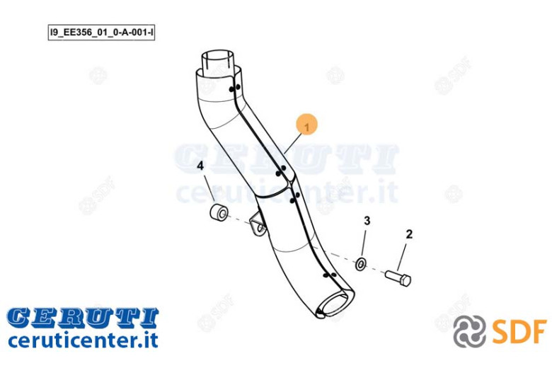 Exhaust pipe - Original SDF - 0.027.8803.4