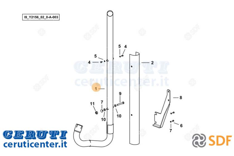 Exhaust pipe - Original SDF - 0.028.7704.3