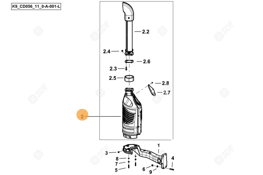 Exhaust silencer - Original SDF - 0.025.7132.4