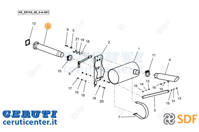 Exhaust pipe - Original SDF - 0.025.1226.2