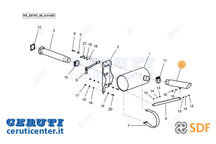Exhaust pipe - Original SDF - 0.025.1228.3