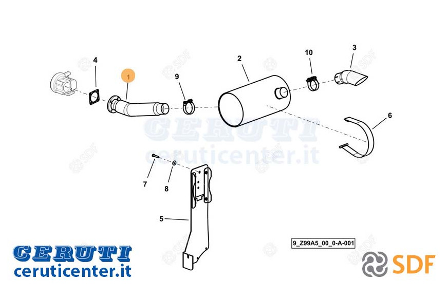 Exhaust pipe - Original SDF - 0.024.1826.2