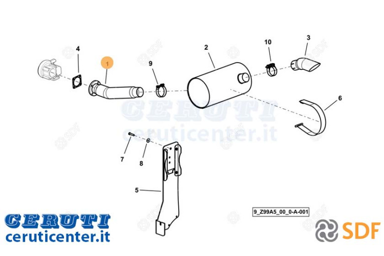 Exhaust pipe - Original SDF - 0.024.1826.2
