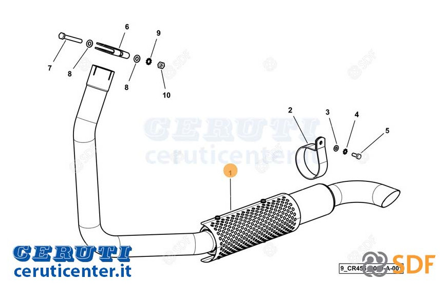 Exhaust pipe - Original SDF - 0.022.0384.4