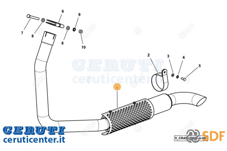 Exhaust pipe - Original SDF - 0.022.0384.4