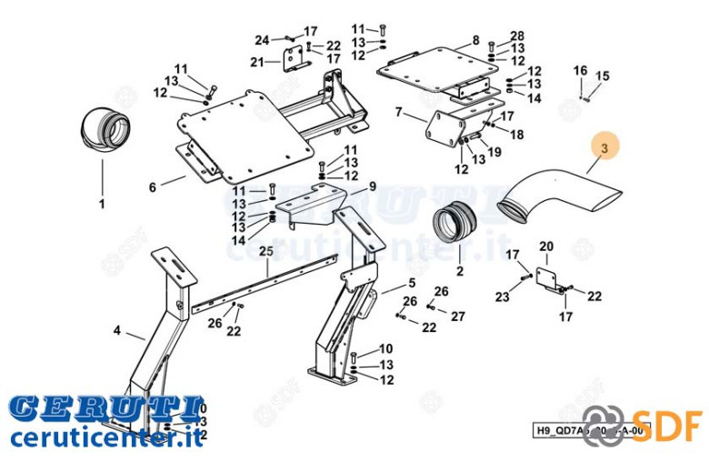 Exhaust pipe - Original SDF - 0.021.5607.0/10