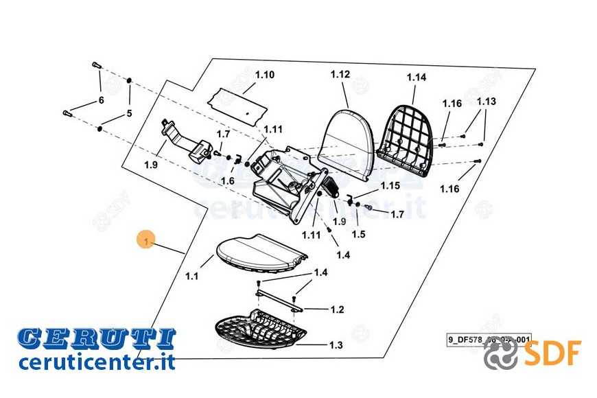 Asiento de pasajero SDF - Original - 0.021.5646.4/10