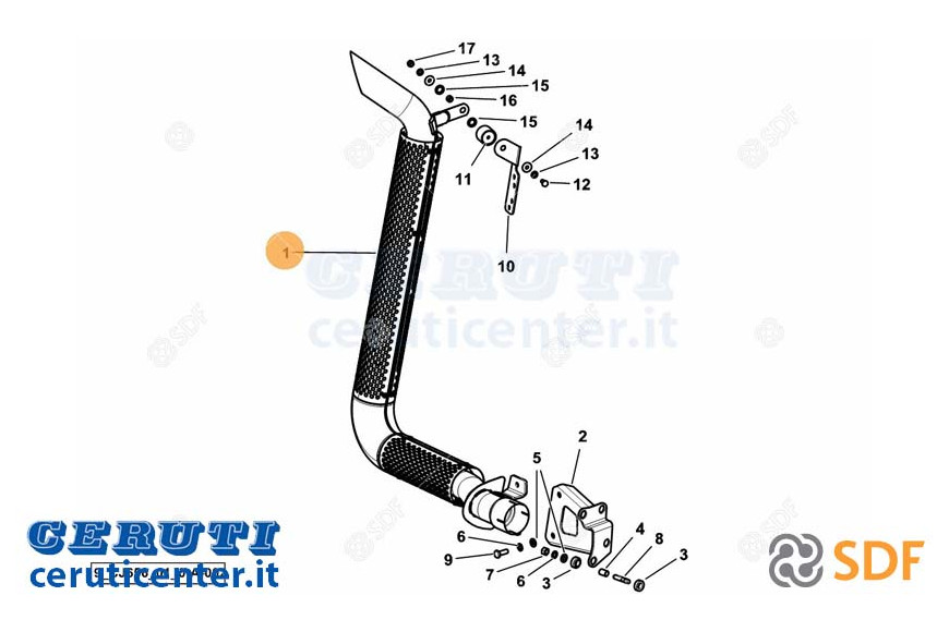Exhaust pipe - Original SDF - 0.021.7671.4/10