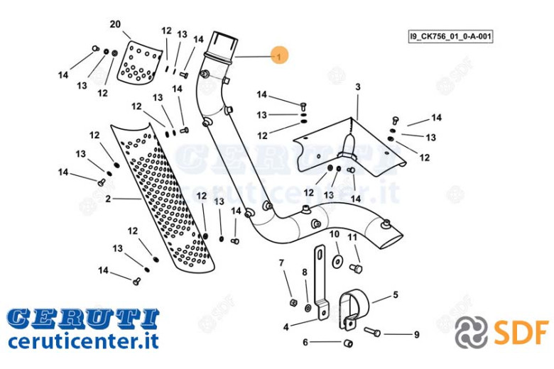 Exhaust pipe - Original SDF - 0.023.2880.2