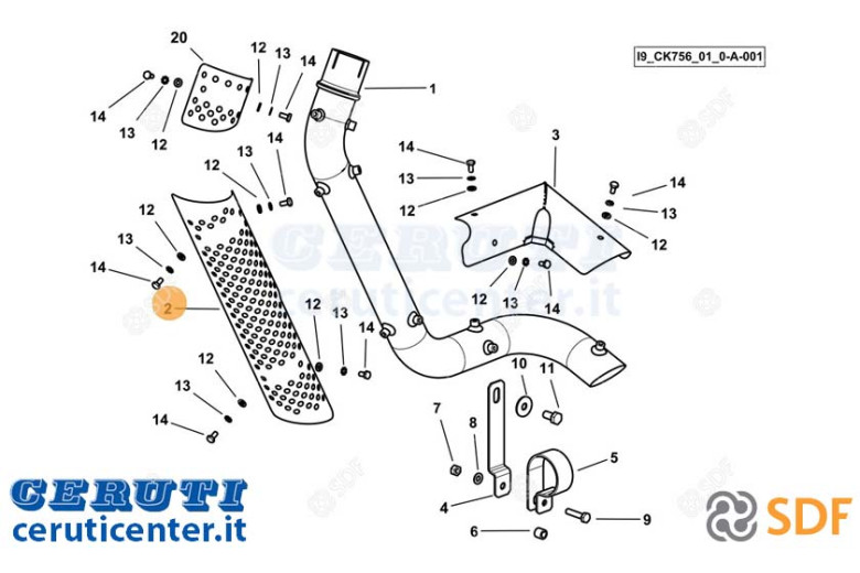 Exhaust protection - Original SDF - 0.023.2893.0