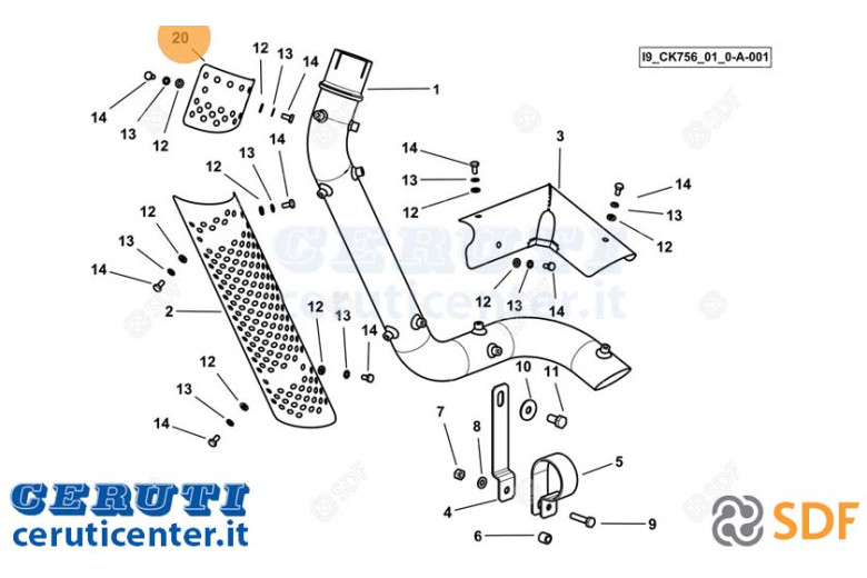 Exhaust protection - Original SDF - 0.023.2988.0