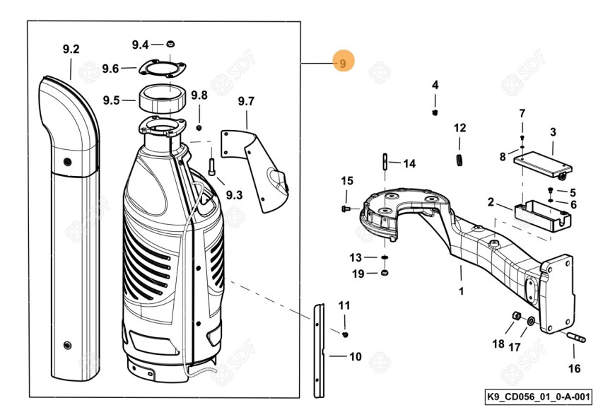 Exhaust silencer - Original SDF - 0.022.2598.4/40