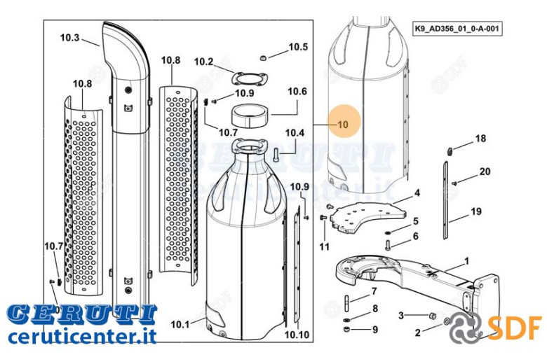 Exhaust silencer - Original SDF - 0.022.4037.4/20