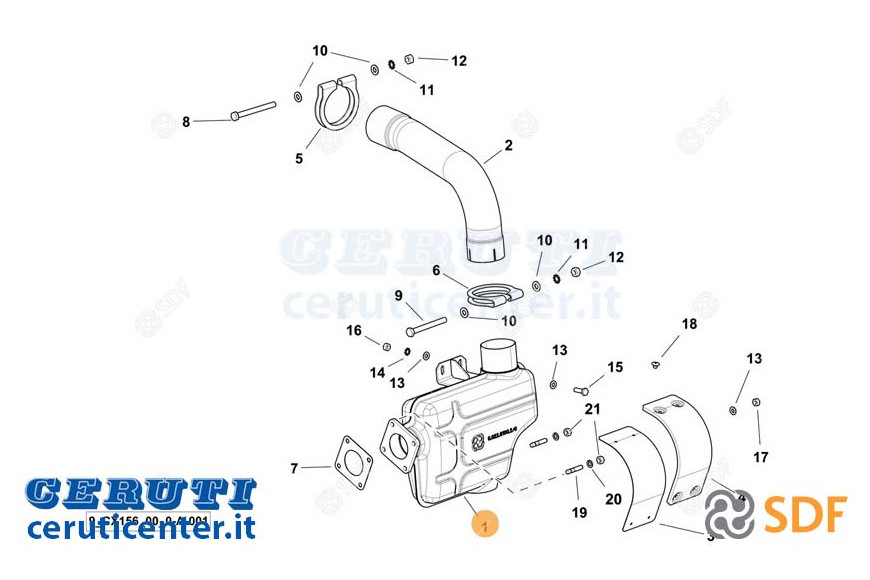 Exhaust silencer - Original SDF - 0.022.8100.2