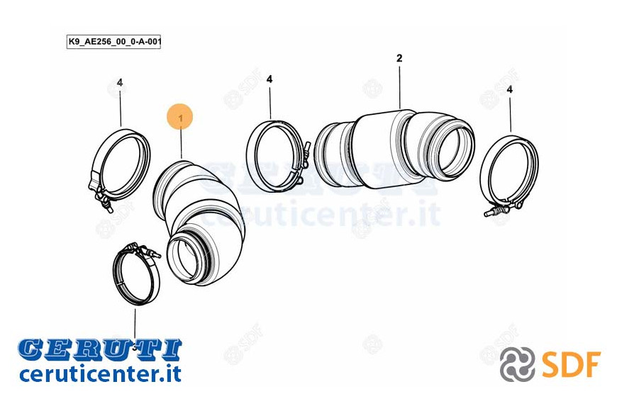 Exhaust pipe - Original SDF - 0.020.8957.4