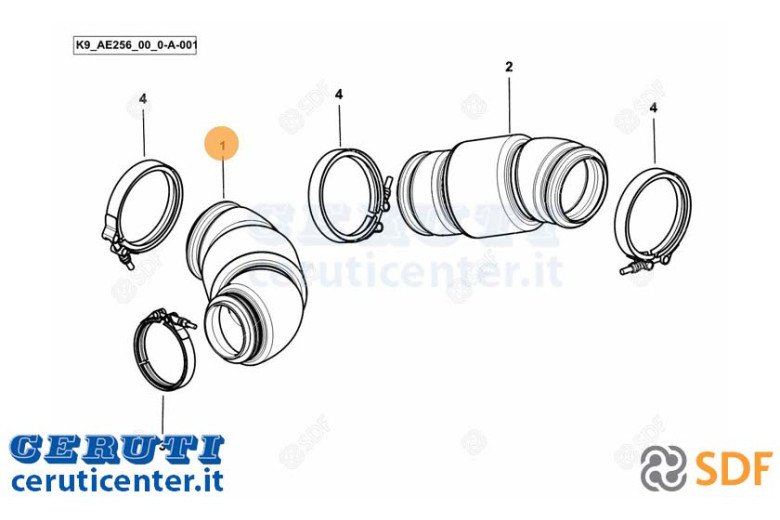 Exhaust pipe - Original SDF - 0.020.8957.4