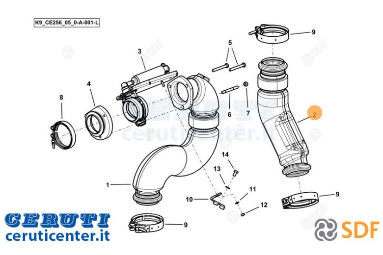 Exhaust pipe - Original SDF - 0.020.9126.4/10