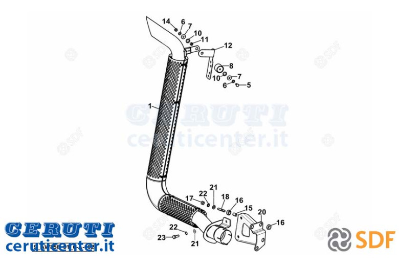 Tubo de escape SDF - Original - 0.021.2681.4