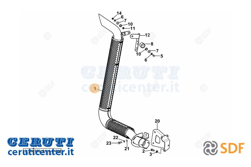 Exhaust pipe - Original SDF - 0.021.2718.4