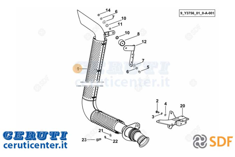 Exhaust pipe - Original SDF - 0.020.5486.4