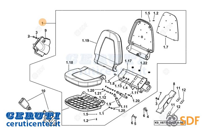 Asiento de pasajero SDF - Original - 0.019.5158.4/80
