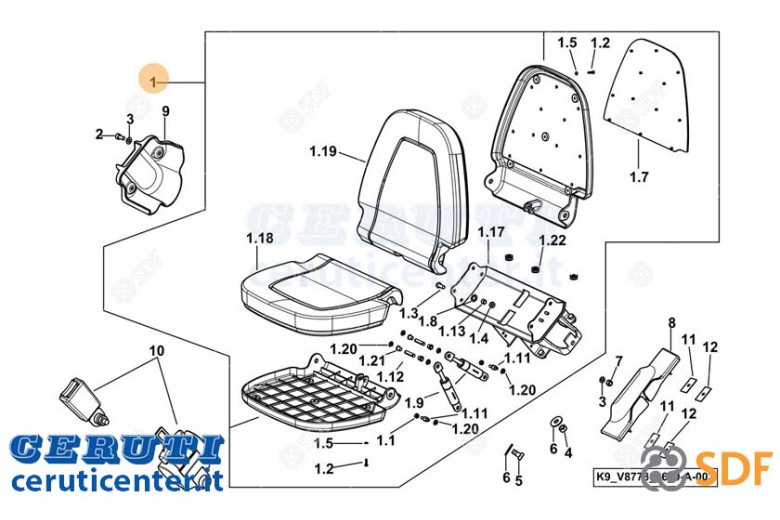 Asiento de pasajero SDF - Original - 0.019.5158.4/80