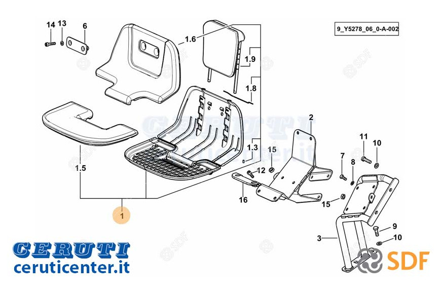 Asiento de pasajero SDF - Original - 0.019.5068.4/30