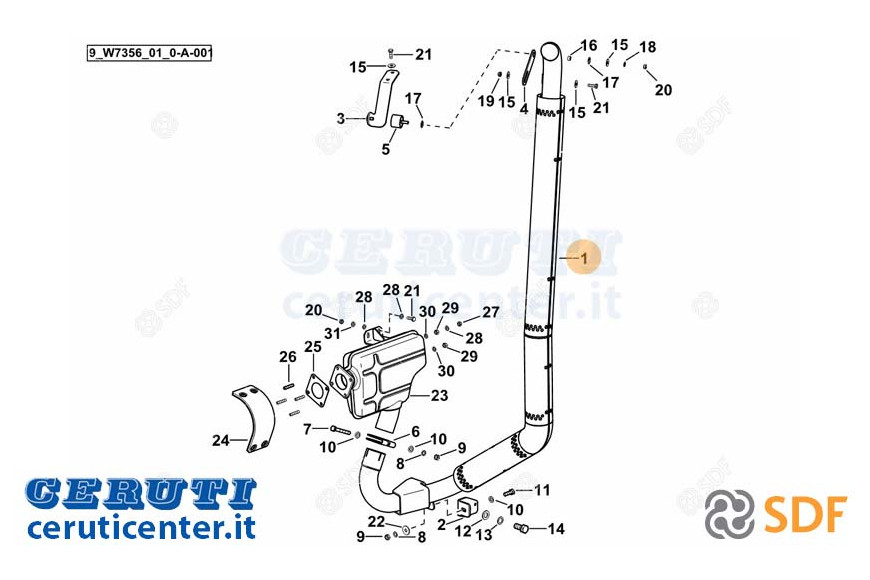 Tubo de escape SDF - Original - 0.019.2291.4