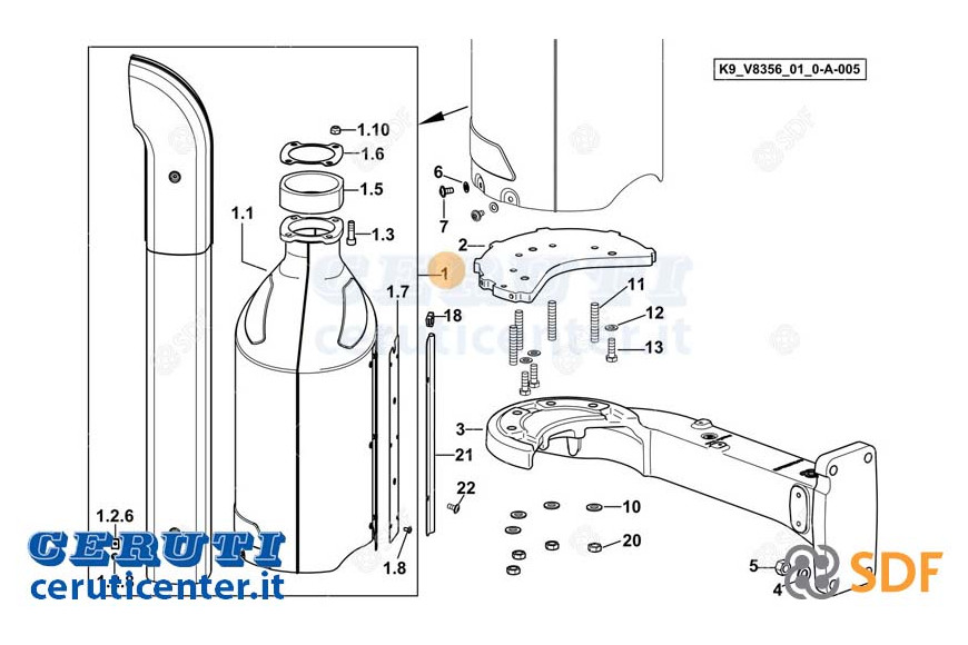Exhaust silencer - Original SDF - 0.018.4601.4/60