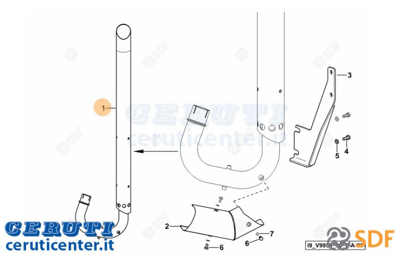 Exhaust pipe - Original SDF - 0.018.4807.4/10