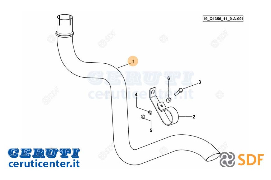 Tubo de escape SDF - Original - 0.017.8414.2
