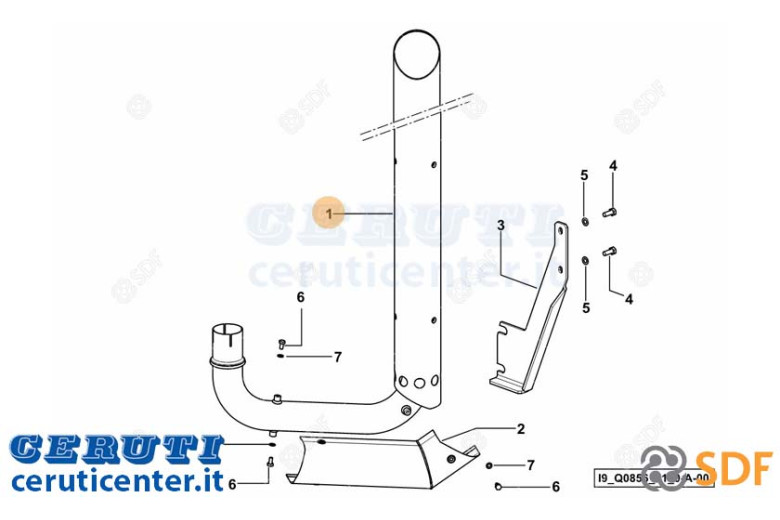 Exhaust pipe - Original SDF - 0.017.8421.3