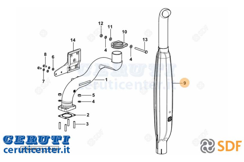 Exhaust silencer - Original SDF - 0.017.8623.4