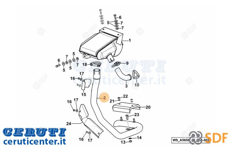 Exhaust pipe - Original SDF - 0.017.9598.3