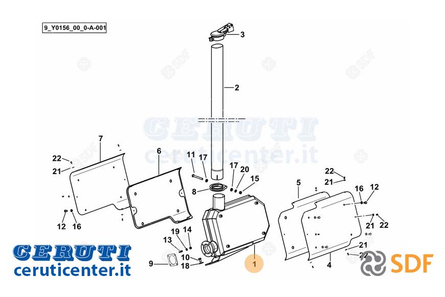 Exhaust silencer - Original SDF - 0.019.0186.4/10