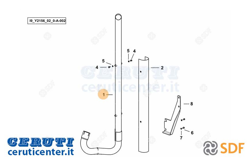 Exhaust pipe - Original SDF - 0.018.7640.3/10