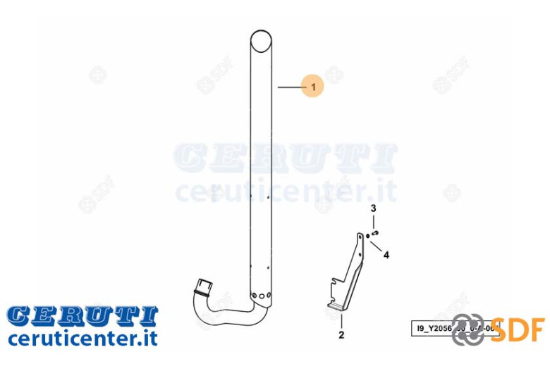 Exhaust pipe - Original SDF - 0.018.8009.4