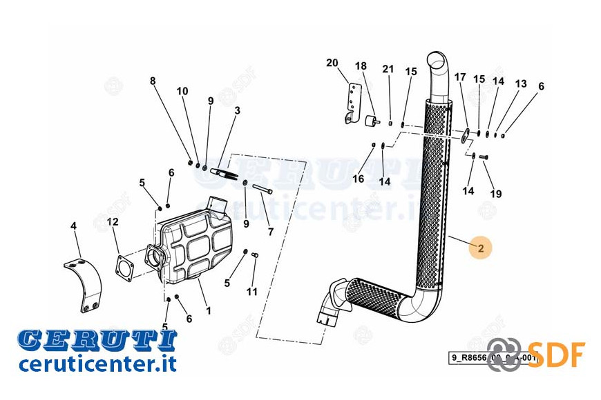 Tubo de escape SDF - Original - 0.018.8231.4