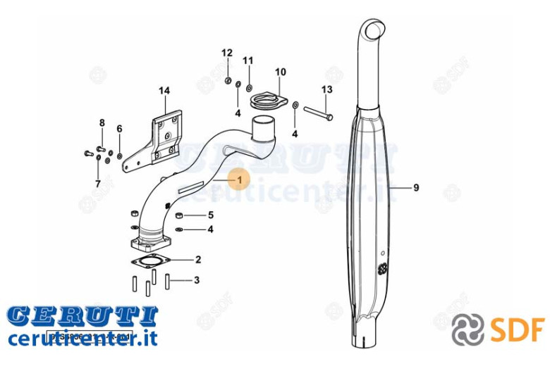 Exhaust pipe - Original SDF - 0.017.1067.0/10