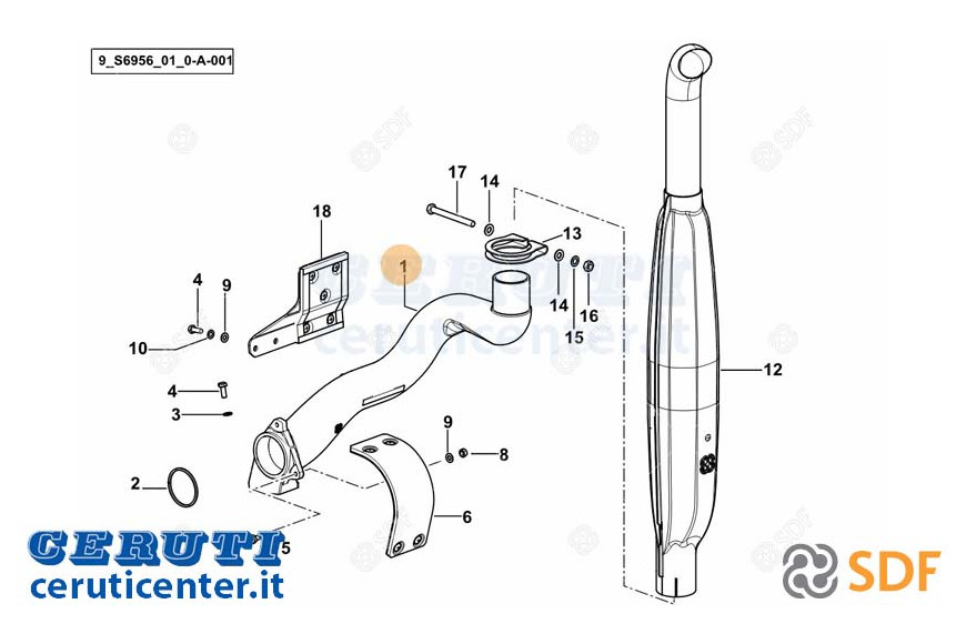 Exhaust pipe - Original SDF - 0.017.1068.0/10