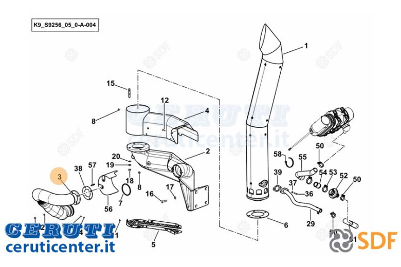 Exhaust pipe - Original SDF - 0.017.5903.2/10