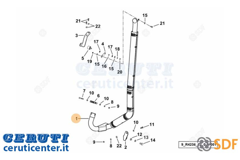 Exhaust pipe - Original SDF - 0.016.9354.4/20