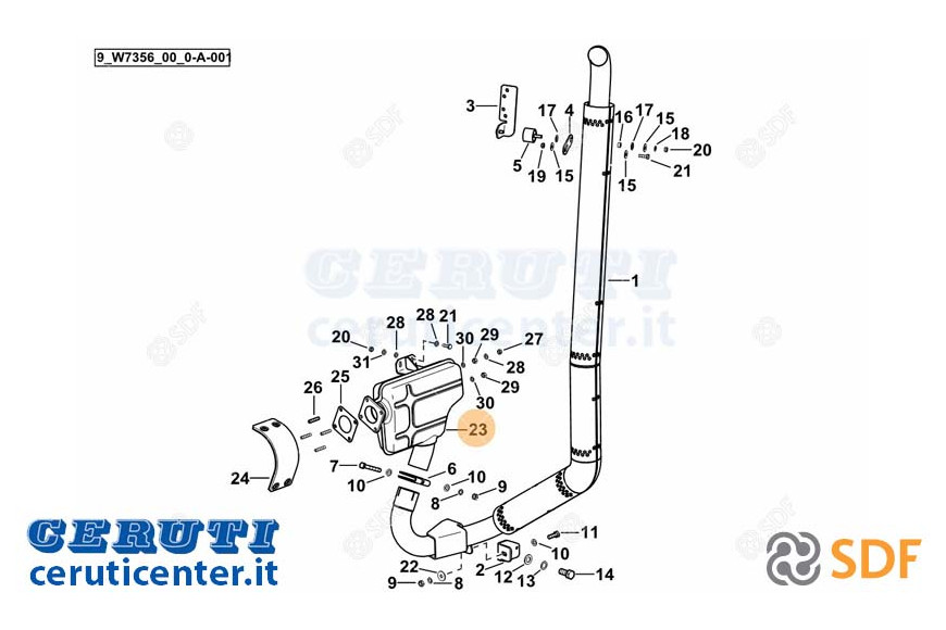 Exhaust silencer - Original SDF - 0.016.0249.2/20