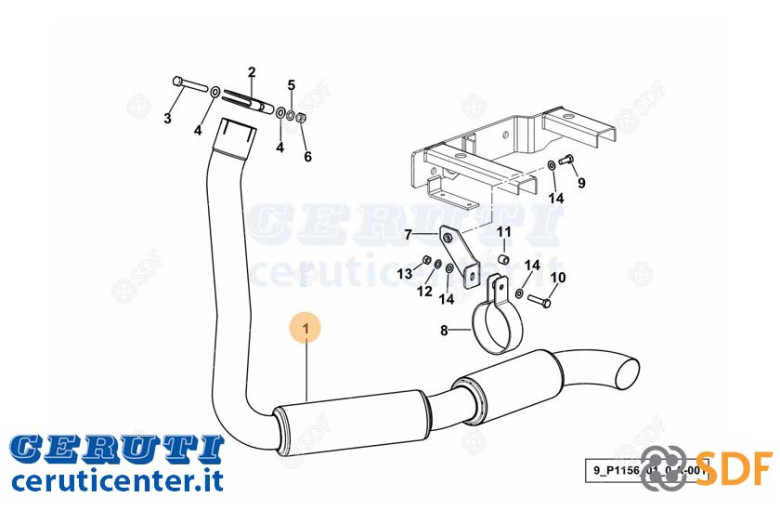 Exhaust pipe - Original SDF - 0.016.0800.3