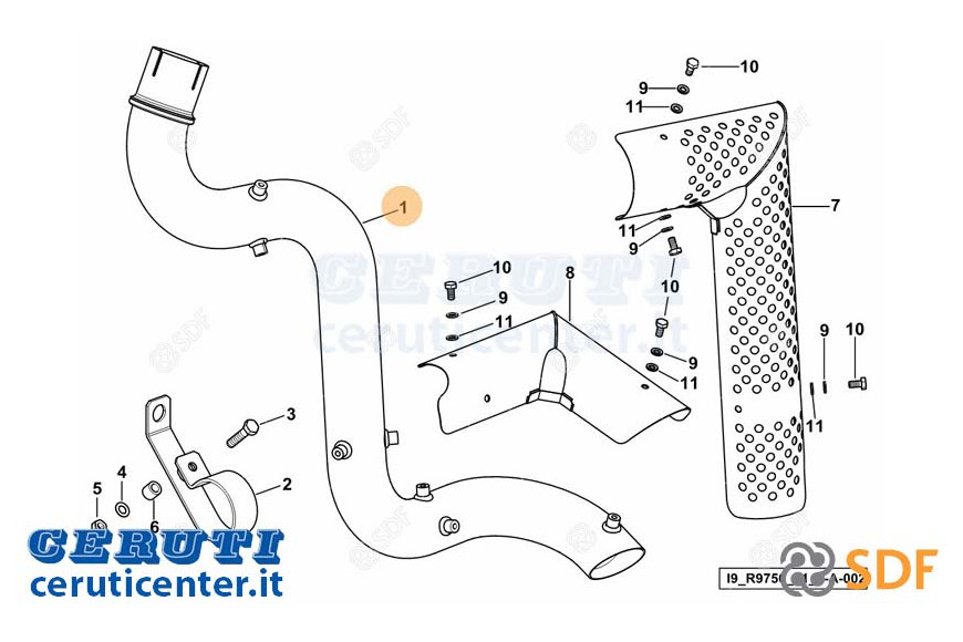 Exhaust pipe - Original SDF - 0.016.6500.2/10