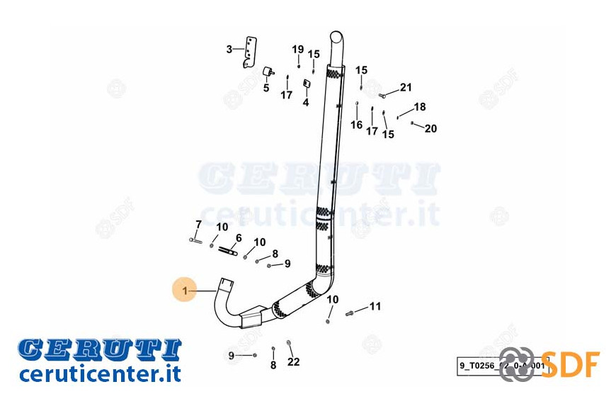 Exhaust pipe - Original SDF - 0.016.6681.4/20