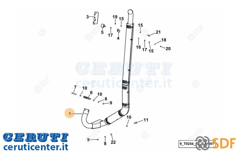 Exhaust pipe - Original SDF - 0.016.6681.4/20