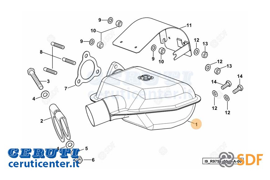 Exhaust silencer - Original SDF - 0.016.7060.2